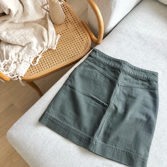 Khaki Skirt 100% Cotton Size Small - Green - Picture 4 of 8